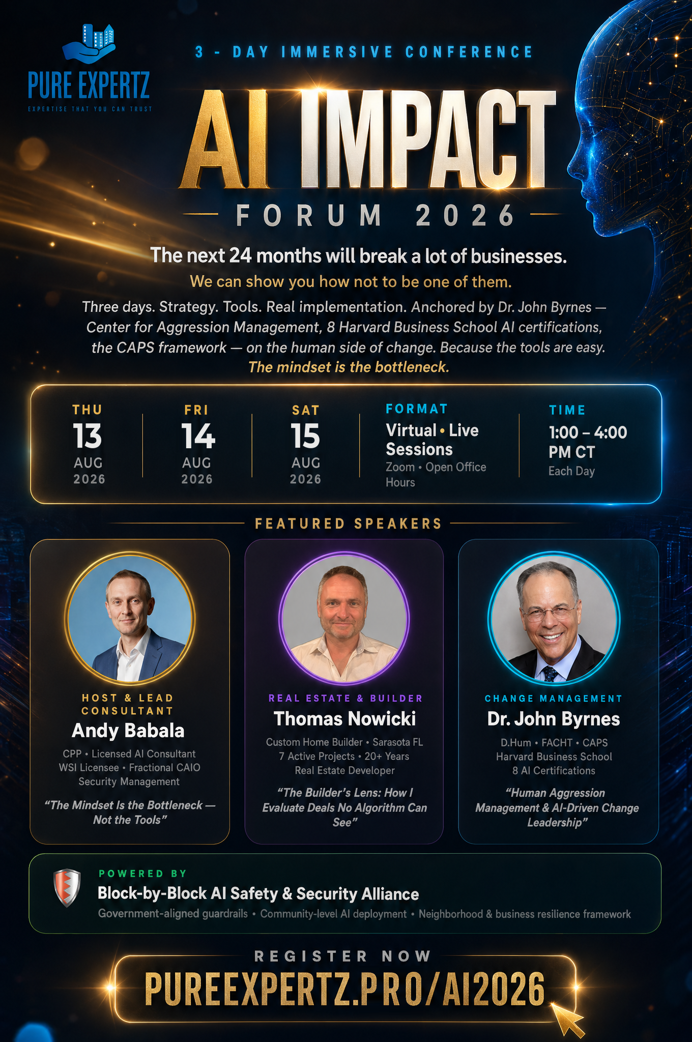 THE BUILD — AI Impact Forum · August 13–15, 2026 · Live + Online